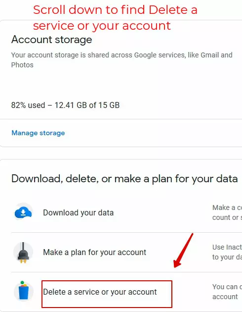 Delete Google Account Permanently. step 3