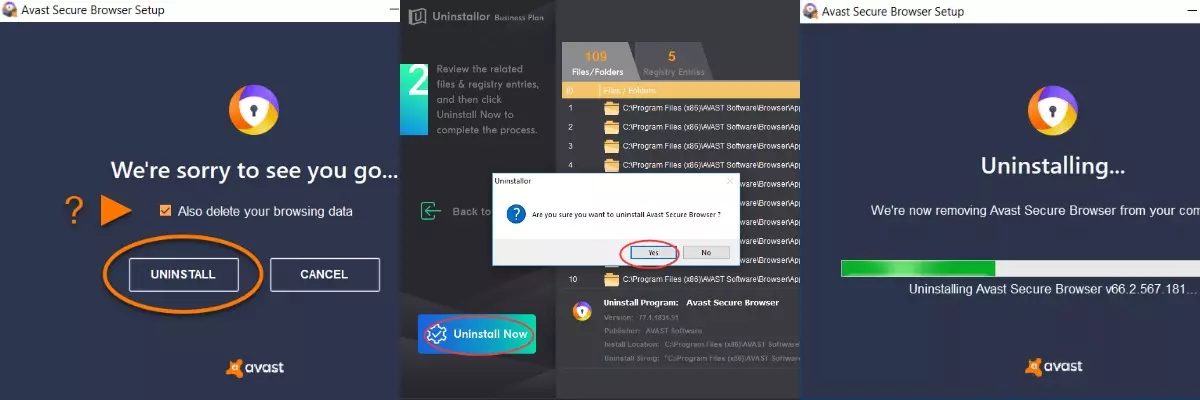 Avast Browser how to uninstall