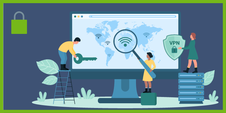 VPN data encryption graphical illustration