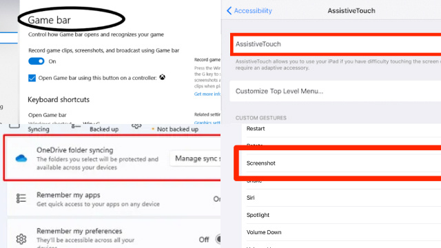 Setting up and customizing your screenshot settings