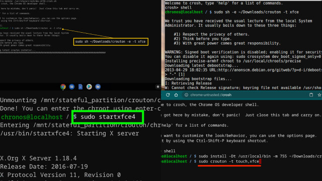 Installing Ubuntu Linux on Chromebook using Crouton