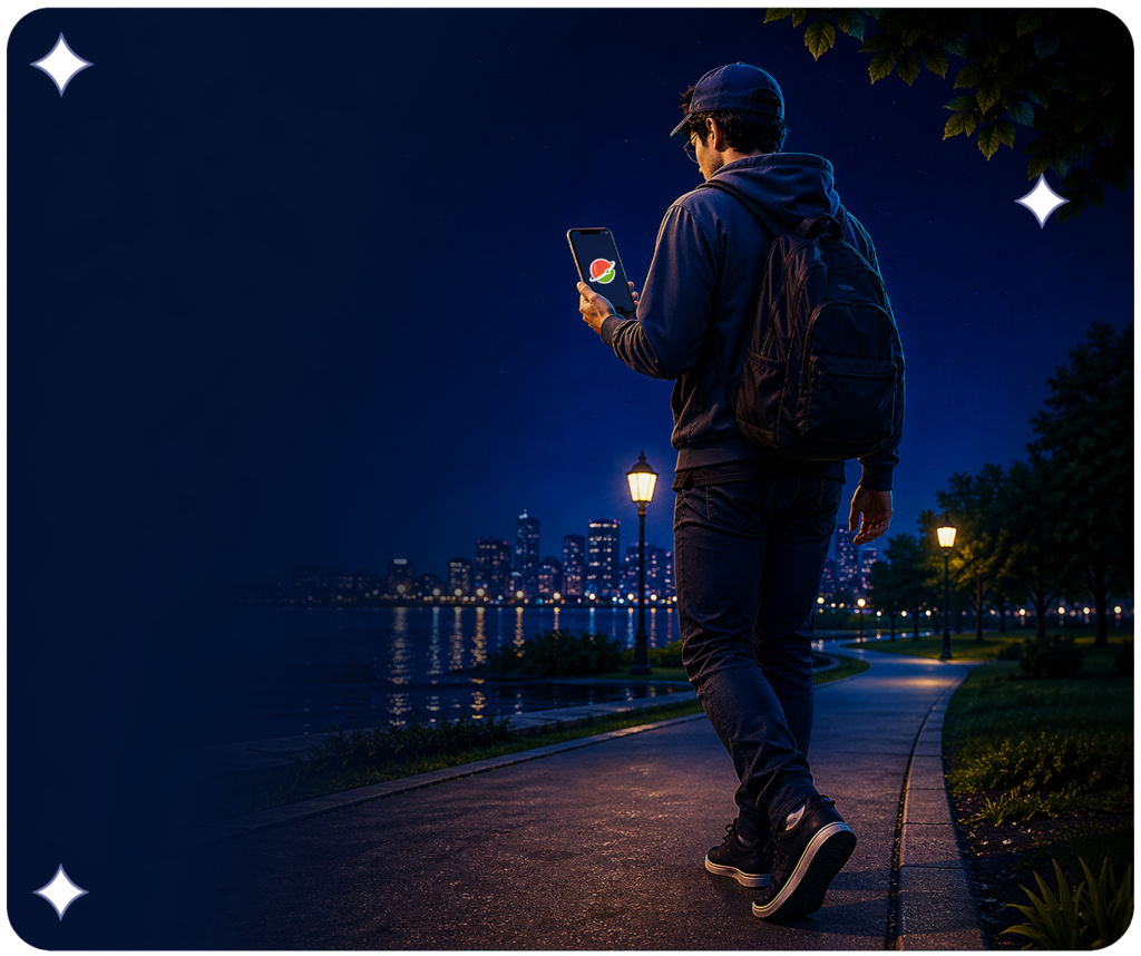 Человек, играющий в Pokémon GO