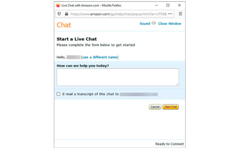 Amazon contact live chat