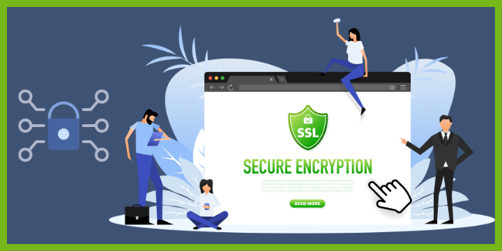 VPN encryption process. Secure encryption illustration