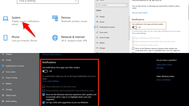 Method 2: Disable All Notifications in Windows 10 Settings