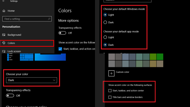 Enabling Dark Mode in Windows 10 Settings