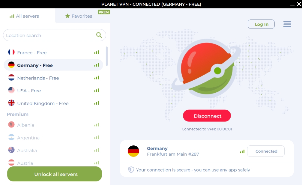 Planet VPN - Free VPN Proxy screenshot