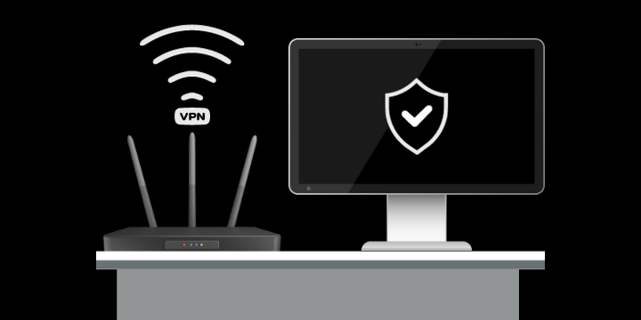 A computer is connecting to VPN router