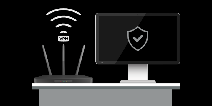 A computer is connecting to VPN router through Wi-fi