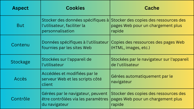 Cache du navigateur vs Cookies : Comparaison